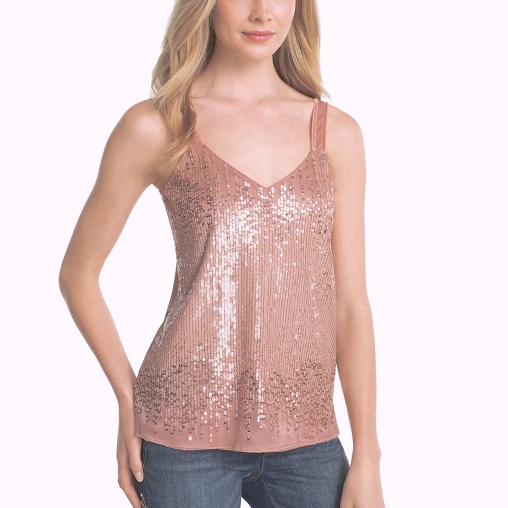White House Black Market Sequin Camisole Sold Out Style Sz Small 🍾💃🏽💋❤️🥂🥳